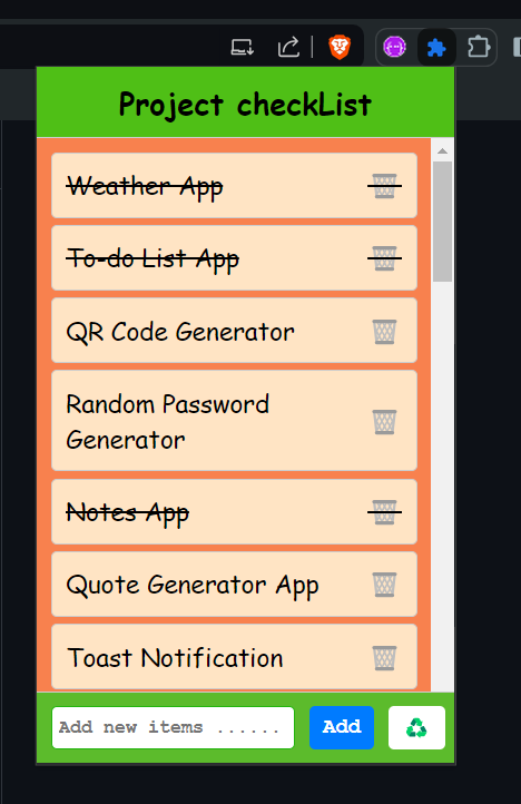 Checklist Extension